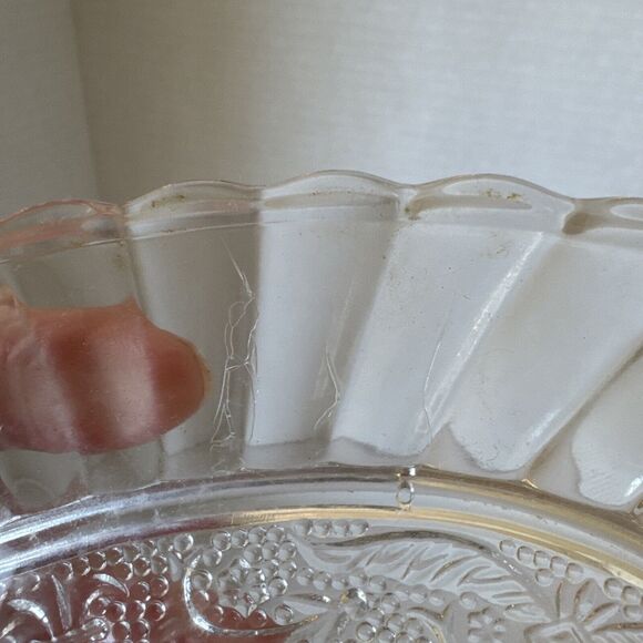 CRYSTAL CLEAR CRYSTAL GLASSWARE MADE IN TURKIYE TRELLIS 8.5" OVAL PLATTER - Picture 7 of 7